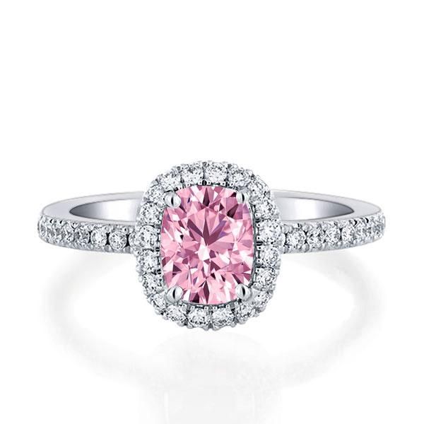 Halo cushion cut engagement rings