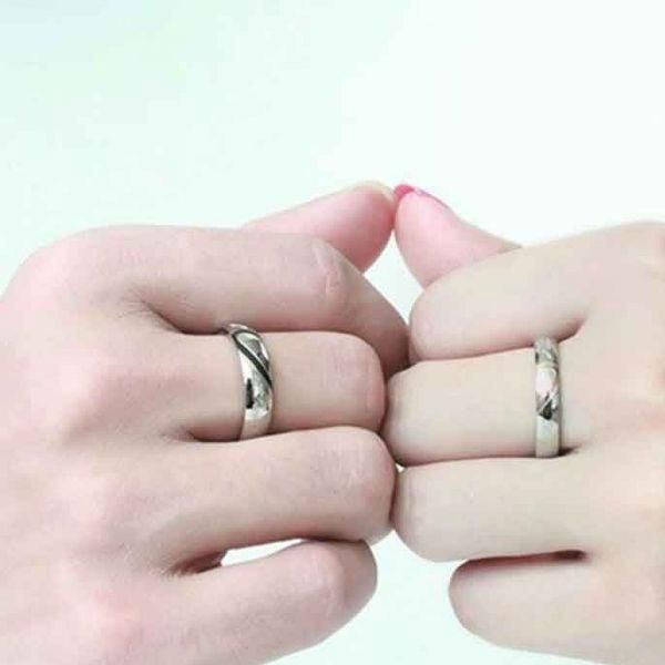R027 316L Titanium Steel Promise Ring Love Couple Wedding Bands gift Lover Gift 