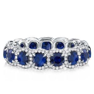 Sapphire Round Wedding Band