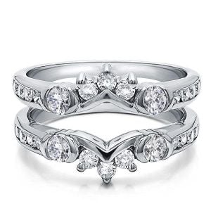 White Sapphire Ring Guard Band