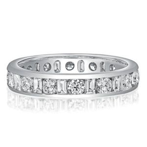 Baguette Round Wedding Band