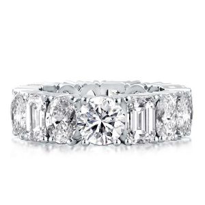 Round And Emerald Cut Eternity Band