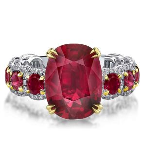 Two Tone Ruby Engagement Ring