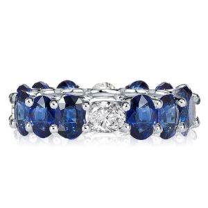 blue sapphire diamond band