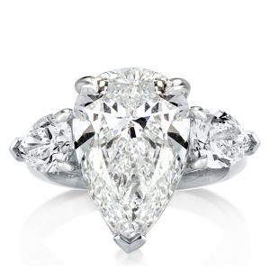 Pear Three Stone Ring