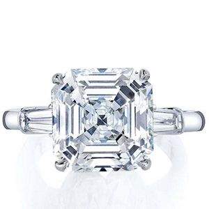 Asscher Three Stone Ring