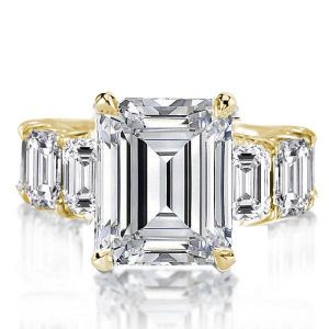 Gold Emerald Engagement Ring