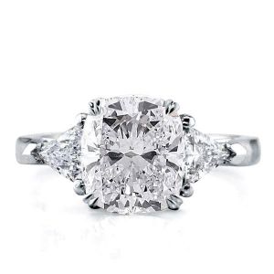 Cushion Cut Three Stone Ring