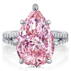 Pear Pink Engagement Ring