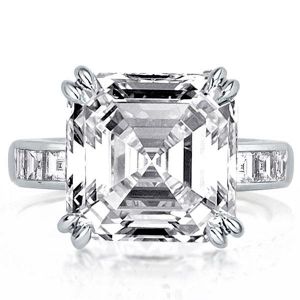 Double Prong Asscher Engagement Ring(7.95 CT. TW.)