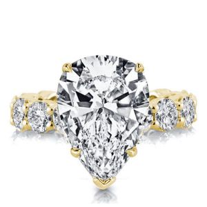 Golden Pear Eternity Created White Sapphire Engagement Ring
