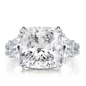 Italo Cushion Cut Engagement Ring 3 Stone Engagement Ring