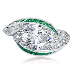 Marquise Cut Vintage Engagement Ring In 925 Sterling SIlver