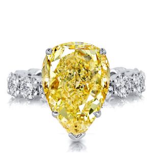Yellow Topaz Pear Cut Unique Engagement Ring Promise Ring