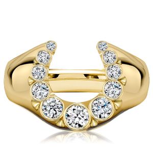 Italo Horse Shoe Ring Created White Sapphire Ring 