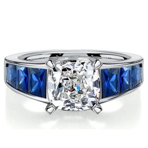 Italo Cushion Cut Blue Sapphire Rings Fashion Rings For Women