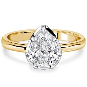 Italo Pear Cut Teardrop Ring white Sapphire Engagement Rings