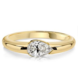 Italo East West Pear Shape Engagement Ring Travel Wedding Rings