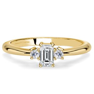 Italo Baguette Cut Three Stone Rings Travel Wedding Rings