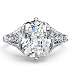 Italo Cushion Cut White Sapphire Engagement Rings Vintage Wedding Rings