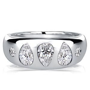 Italo Pear Cut White Sapphire Cocktail Rings Wedding Rings