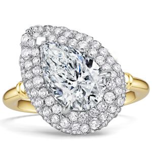 Italo Halo Micro Pave Pear Cut Unique Engagement Rings For Women