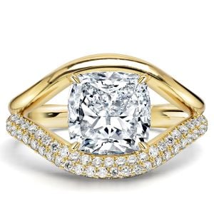 Italo Split Shank Double Band Cushion Cut 3 Carat Engagement Ring For Women