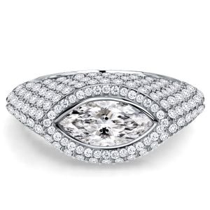 Italo Halo Micro Pave Marquise Cut Halo Engagement Rings Cocktail Ring
