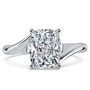 Italo Solitaire Bypass 3 Carat Cushion Cut Engagement Ring For Women