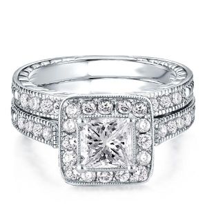 Cushion Cut Wedding Set