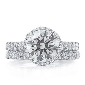 Halo Milgrain Bridal Set