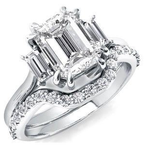 Princess Cut Solitaire Wedding Set