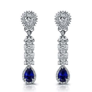 Blue Sapphire Drop Earrings