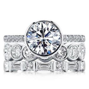 Engagement Ring Stackable Band Set