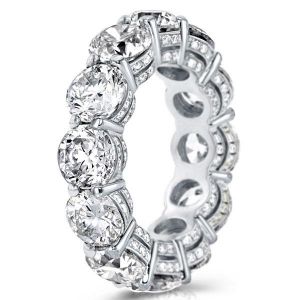 Unique Round Cut Eternity Wedding Band For Women