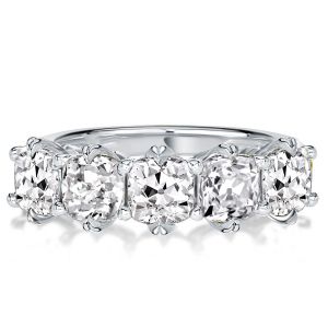 Five Stone Cushion Cut Wedding Band