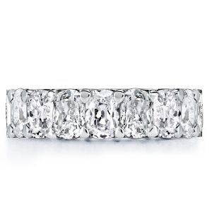 Cushion Cut U Prong Eternity Wedding Band