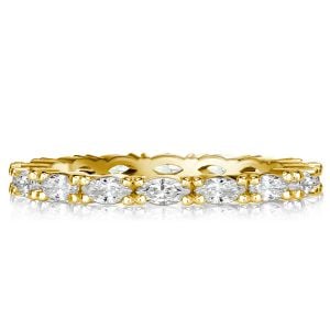 Golden Marquise Cut Eternity Wedding Band