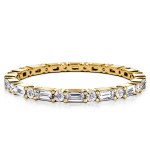 Italo Baguette Cut Eternity Wedding Band Dainty Wedding Band