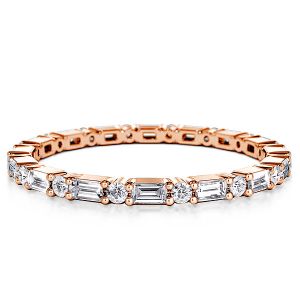 Rose Gold Eternity Thin Classic Wedding Band