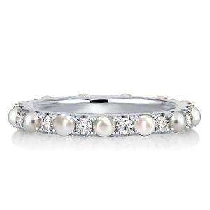 Italo Eternity Pearl Wedding Band For Women