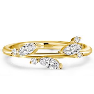 Italo Elegant Golden Marquise Cut Wedding Band For Women