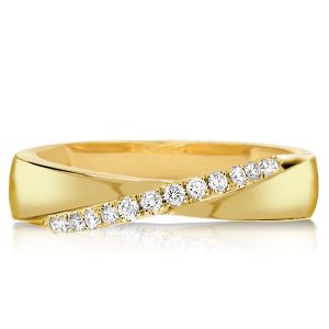 Italo Mobius Design Golden Round Cut Wedding Band For Women
