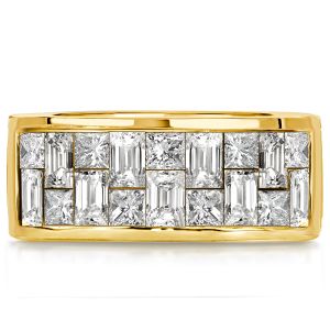 Baguette & Princess Cut Half Eternity Wedding Band For Women