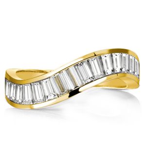 Baguette Cut Wave Wedding Band For Women