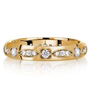 Italo Filigree Vintage Eternity Band Single Round Wedding Band For Women