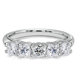 Italo Classic White Sapphire Half Eternity Round Wedding Band