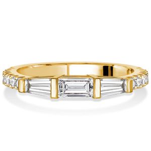 Italo Baguette Dainty Wedding Band For Women Anniversary Ring