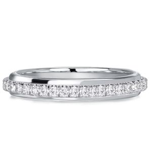 Italo Pave Wedding Band In Sterling Silver Classic