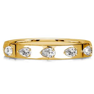 Italo Sideways Pear Cut 5 Stone Anniversary Band